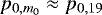 $p_{0,m_0}\approx p_{0,19}$