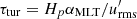 $ \tau_{\rm tur}=H_p\alpha_{\rm MLT}/{u^\prime_{\rm rms}} $
