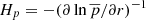 $ H_p=-(\partial \ln\overline{p}/\partial r)^{-1} $