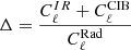 $ \Delta = \frac{C_{\ell}^{IR} + C_{\ell}^{\mathrm{CIB}}}{C_{\ell}^{\mathrm{Rad}}} $