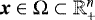 $\boldsymbol{x} \in \Omega \subset {\mathbb{R}}^n_&#x002B;$