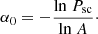 $$ \begin{aligned} \alpha _0=-\frac{{\mathrm{ln}}~P_{\mathrm{sc}}}{{\mathrm{ln}}~A}\cdot \end{aligned} $$