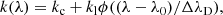 $$ \begin{aligned} k (\lambda )= k_{\rm c} +k_{\rm l} \phi ( (\lambda -\lambda _0)/\Delta \lambda _{\rm D}), \end{aligned} $$