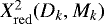 $X_{\mathrm{red}}^2(D_k, M_k)$