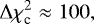 \begin{eqnarray*} \Delta \chi^2_{\textrm{c}} &\approx& 100, \end{eqnarray*}