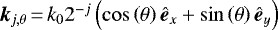 ${\bm k}_{j,\theta}\,{=}\,k_02^{-j}\left(\cos\left(\theta\right)\hat{{\bm e}}_x &#x002B; \sin\left(\theta\right)\hat{{\bm e}}_y\right)$