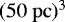 $(50~\mathrm{pc})^3$