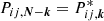 $ P_{ij,\boldsymbol{N}-\boldsymbol{k}} = P^*_{ij,\boldsymbol{k}} $