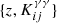 $ \{z,K_{ij}^{\gamma \gamma}\} $