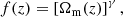 $$ \begin{aligned} f(z) = \left[\Omega _{\rm m}(z)\right]^\gamma , \end{aligned} $$