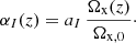 $$ \begin{aligned} \alpha _I(z) = a_I\,\frac{ \Omega _{\rm x}(z)}{\Omega _{\rm x,0}}\cdot \end{aligned} $$