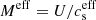 $ M^{\mathrm{eff}}=U/c_{\mathrm{s}}^{\mathrm{eff}} $