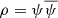 $ \rho=\psi\overline{\psi} $