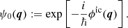 $$ \begin{aligned} \psi _0(\boldsymbol{q}) := \exp \left[ -\frac{i}{\hbar } \phi ^\mathrm{ic}(\boldsymbol{q})\right]. \end{aligned} $$
