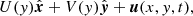 $$ \begin{aligned} U(y) \hat{\boldsymbol{x}}+ V(y) \hat{\boldsymbol{y}}+ \boldsymbol{u}(x,y,t) , \end{aligned} $$