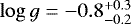 $\log g = -0.8^{&#x002B;0.3}_{-0.2}$
