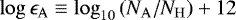 ${\log{\epsilon_{\mathrm{A}}}}\equiv\log_{10}\left(N_{\mathrm{A}}/N_{\mathrm{H}}\right)+12$