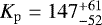 $K_{\mathrm{p}}=147^{+61}_{-52}$
