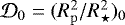 $\mathcal{D}_0=(R_{\mathrm{p}}^2/R_{\star}^2)_0$