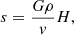 $$ \begin{aligned} s=\frac{G\rho }{{ v}}H, \end{aligned} $$