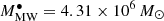 $ M_{\mathrm{MW}}^{\bullet}=4.31\times10^6\,{M_{\odot}} $