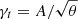 $ \gamma_{{t}}=A/\sqrt{\theta} $
