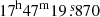 $ 17^{\mathrm{h}}47^{\mathrm{m}}19{{{\overset{\text{ s}}{.}}}}870 $