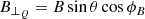 $$ \begin{aligned}&B_{\bot _{Q}} = B \sin {\theta } \cos {\phi _B}\end{aligned} $$