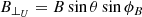 $$ \begin{aligned}&B_{\bot _{U}} = B \sin {\theta } \sin {\phi _B} \end{aligned} $$