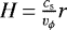 $H\,{=}\,\frac{c_{\textrm{s}}}{v_{\phi}} r$