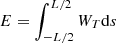 $ E=\int_{-L/2}^{L/2} W_T \mathrm{d}s $