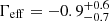 $ \Gamma_{\mathrm{eff}}=-0.9^{+0.6}_{-0.7} $