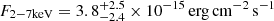 $ F_{2-7\mathrm{keV}}=3.8^{+2.5}_{-2.4}\times10^{-15}\,\mathrm{erg\,cm^{-2}\,s^{-1}} $
