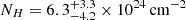 $ N_H=6.3^{+3.3}_{-4.2}\times10^{24}\,\mathrm{cm^{-2}} $