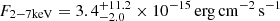 $ F_{2{-}7\mathrm{keV}}=3.4^{+11.2}_{-2.0}\times10^{-15}\,\mathrm{erg\,cm^{-2}\,s^{-1}} $