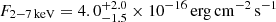 $ F_{2{-}7\,\mathrm{keV}}=4.0_{-1.5}^{+2.0}\times10^{-16}\,\mathrm{erg\,cm^{-2}\,s^{-1}} $
