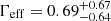 $ \Gamma_{\mathrm{eff}}=0.69^{+0.67}_{-0.64} $