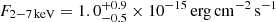 $ F_{2{-}7\,\mathrm{keV}}=1.0^{+0.9}_{-0.5}\times10^{-15}\,\mathrm{erg\,cm^{-2}\,s^{-1}} $