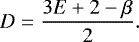 \begin{equation*} D = \frac{3E+2-\beta}{2}.\end{equation*}