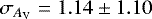 $\sigma_{{A_{\textrm{V}}}} = 1.14\pm1.10$