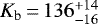 $K_{\textrm{b}}\,{=}\,136^{+14}_{-16}$