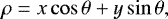 \begin{equation*} \rho = x\cos\theta &#x002B; y\sin\theta, \end{equation*}