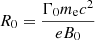 $$ \begin{aligned} R_0=\frac{\Gamma _{\rm 0}m_{\rm e}c^2}{eB_0} \end{aligned} $$