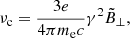 $$ \begin{aligned} \nu _{\rm c}=\frac{3e}{4\pi m_{\rm e}c}\gamma ^2\tilde{B}_{\perp }, \end{aligned} $$