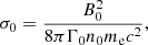 $$ \begin{aligned} \sigma _0=\frac{B^2_0}{8\pi \Gamma _0 n_0 m_{\rm e} c^2}, \end{aligned} $$