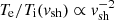 $ T_\mathrm{e}/T_\mathrm{i}(v_\mathrm{sh})\propto v_\mathrm{sh}^{-2} $