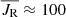 $ \overline{J_{\mathrm{R}}}\approx 100 $