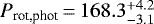 $P_{\text{rot,phot}}\,{=}\,168.3^{+ 4.2}_{-3.1}$