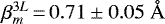 $\beta_m^{3L}\,{=}\,0.71\pm0.05\ \AA\,$