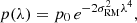 $$ \begin{aligned} p(\lambda )= p_{0}\,e^{-2\sigma _{\rm RM}^{2} \lambda ^{4}}, \end{aligned} $$